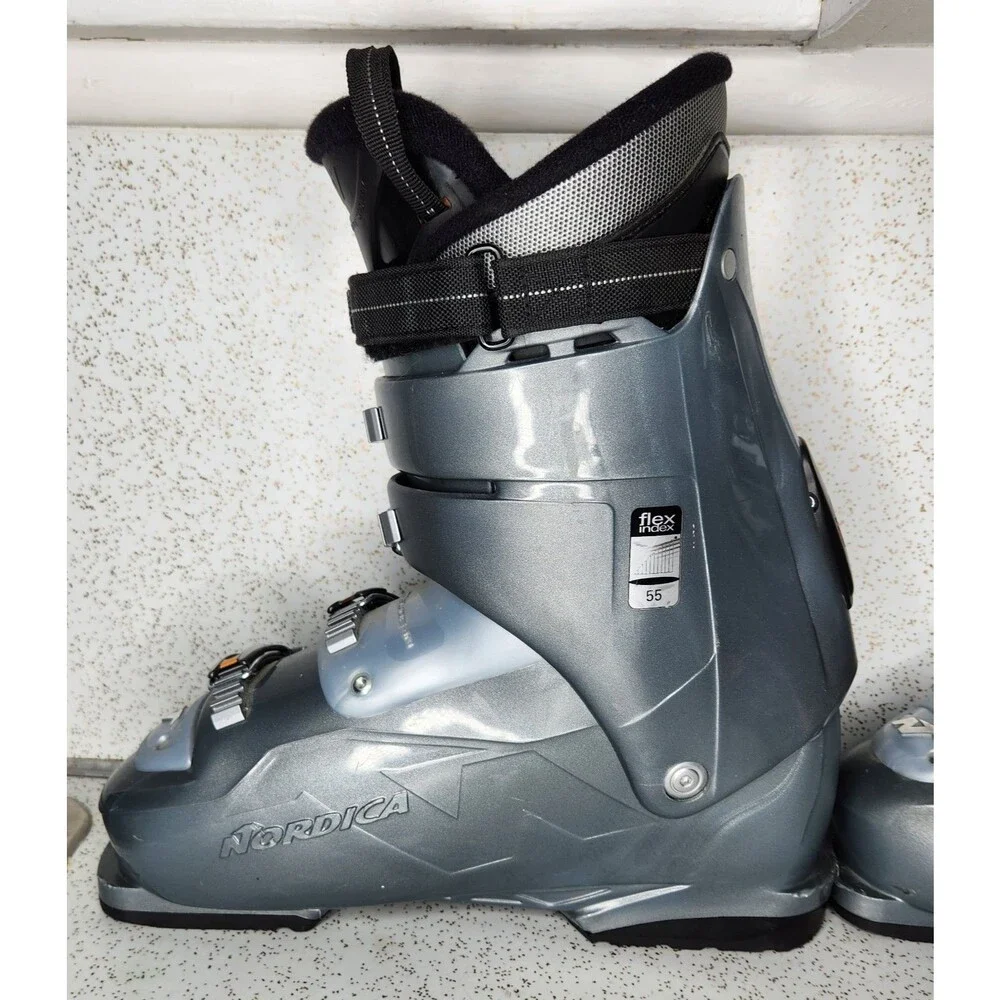 Nordica 28.5 Easy Move 10.5 US Gray Orange Downhill Ski Boots 325mm, Excellent